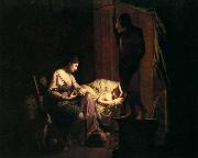 Joseph wright of derby Penelope Unravelling Her Web oil